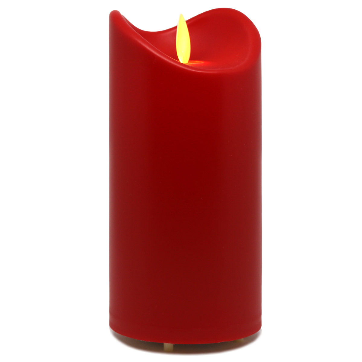 LED-Kunstharzkerze mit "Flamme", Rot, ca. 15cm, IP44 Outdoor Kerze