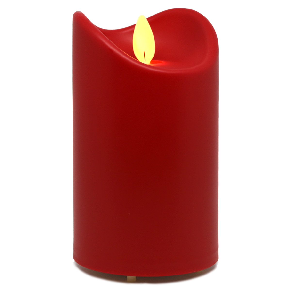 LED-Kunstharzkerze mit "Flamme", Rot, ca. 13cm, IP44 Outdoor Kerze