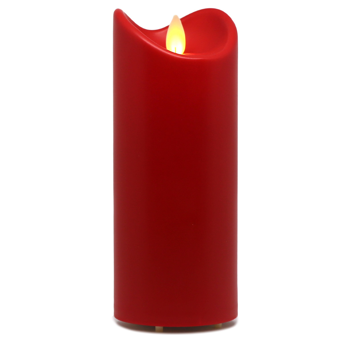 LED-Kunstharzkerze mit "Flamme", Rot, ca. 18cm, IP44 Outdoor Kerze